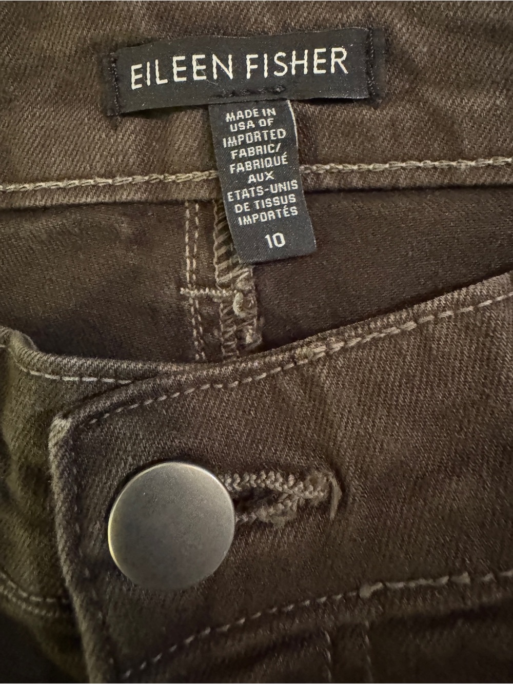 EILEEN FISHER Women's Olive Capri Jeans - size 10